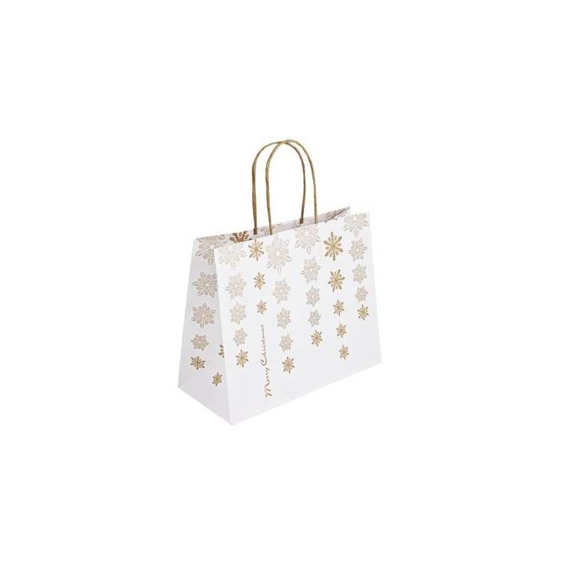 Vianočná taška biela Kristal 25x11x20