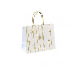 Vianočná taška biela Star 25x11x20