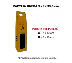 Krabica na víno hnedá - plocha pre potlač na prednú aj bočnú stranu