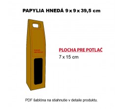 Krabica na víno hnedá - plocha pre potlač na prednú stranu